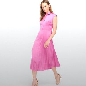 J  CREW Pink Midi Dress with Pleated Skirt Size 10T